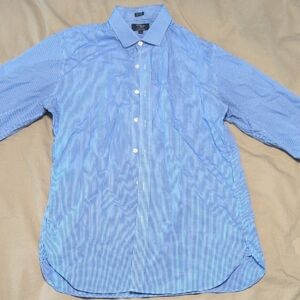 J. Crew Men's Light Blue Gingham Dress Shirt